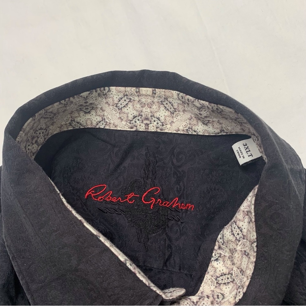 Black Patterned Robert Graham Button Up Shirt - image 3